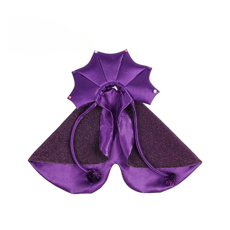 Funny Star Cat Witch Cloak Cloth Purple Halloween Pet Witch Cloth Soft Witch Hat Dog Cats Witch Costume Cosplay Halloween Party